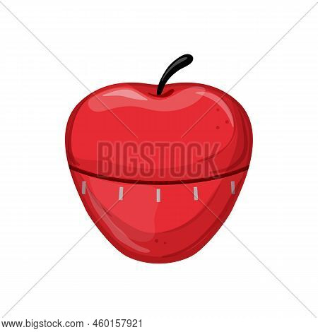 Analog Kitchen Timer Clock Cartoon. Analog Kitchen Timer Clock Sign. Isolated Symbol Vector Illustra
