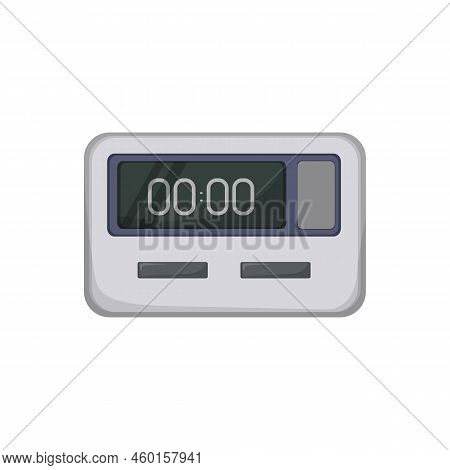 Minute Kitchen Timer Clock Cartoon. Minute Kitchen Timer Clock Sign. Isolated Symbol Vector Illustra