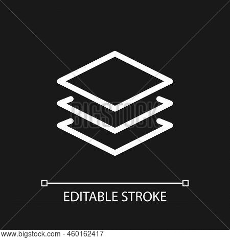 Layers Panel Pixel Perfect White Linear Ui Icon For Dark Theme. Separate Elements. Retouch. Vector L