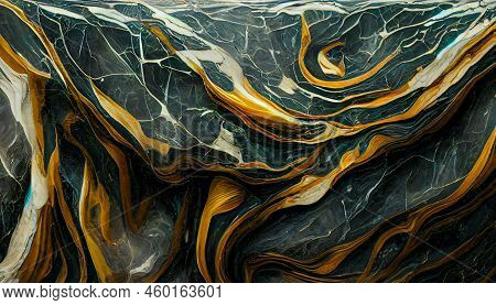 Abstract Gold Rosso Levanto Marble Wallpaper. Digital Art 3D Illustration
