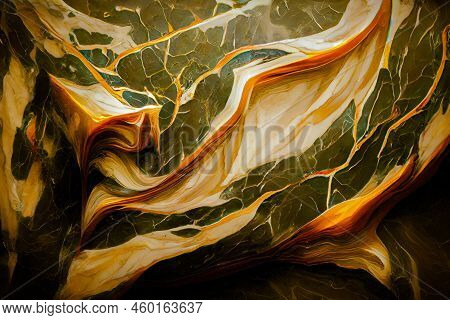 Abstract Gold Rosso Levanto Marble Wallpaper. Digital Art 3D Illustration
