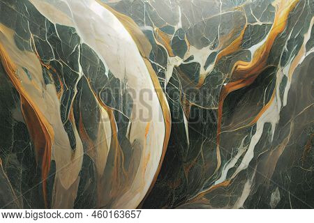 Abstract Gold Rosso Levanto Marble Wallpaper. Digital Art 3D Illustration