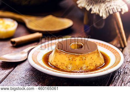 Vegan Pudding Made Without Animal Milk, Cooked With Vegan Almond Milk And Chestnuts, Sweetened With 