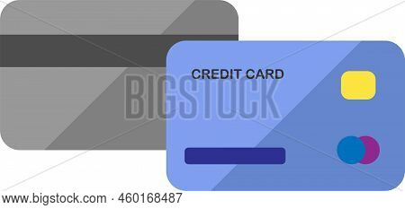 Credit Card. Single Flat Icon On White Background. Vector Illustration For Web Design