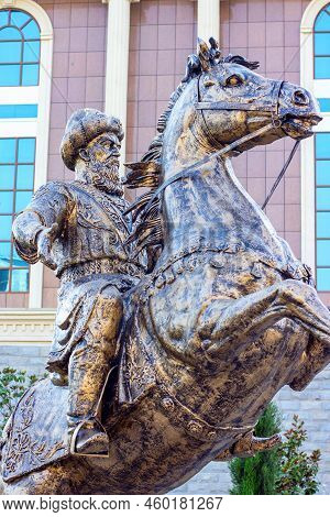 Dushanbe, Tajikistan - July 2, 2022: The Bronze Statue Of Giyas Ad-din Muhammad A Sultan From The Gh