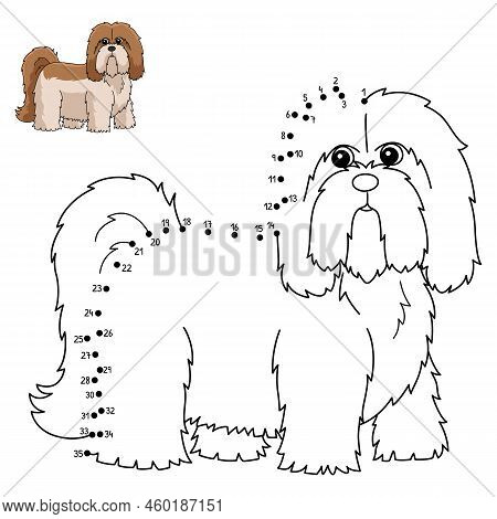A Cute And Funny Connect The Dots Coloring Page Of A Lhasa Apso. Provides Hours Of Coloring Fun For 