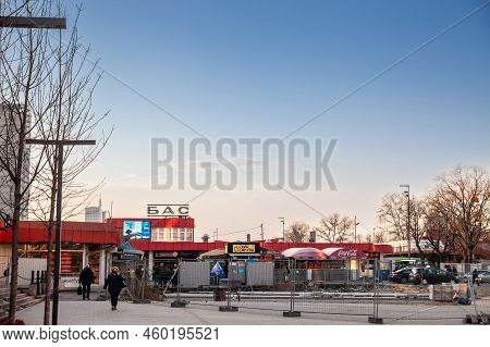 Belgrade, Serbia - February 13, 2022: Logo Of Bas, Or Beogradska Autobuska Stanica, The Belgrade Bus