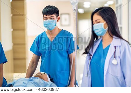 Group Of Professional Medical Doctor Team And Assistant With Stethoscope In Uniform Taking Seriously