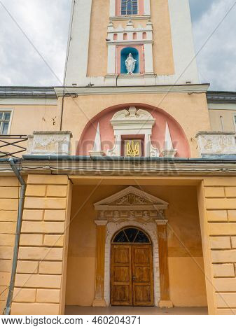 Town Hall Of Sambir On Market Square Was Built In 1638-1668 And Reconstructed In 1844. Main Entrance