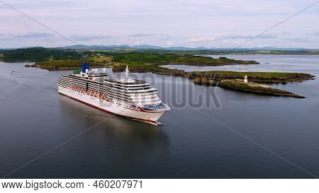 Killybegs, Ireland - July 22 2022: Ms Arcadia Is A Cruise Ship In The P And O Cruises Fleet Leaving 