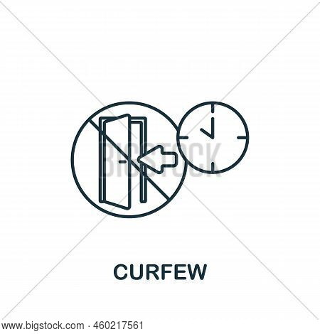 Curfew Icon. Line Simple Quarantine Icon For Templates, Web Design And Infographics