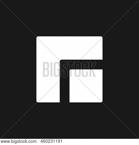 Full Screen Mode Dark Mode Glyph Ui Icon. Simple Filled Line Element. User Interface Design. White S