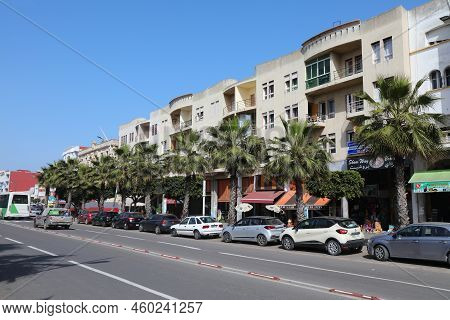 El Jadida, Morocco - February 23, 2022: Seaside Boulevard In The New Part Of El Jadida, Morocco. El 