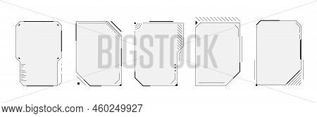 Hud Digital Futuristic User Interface Square Vertical Frame Set. Sci Fi High Tech Screens. Gaming Me