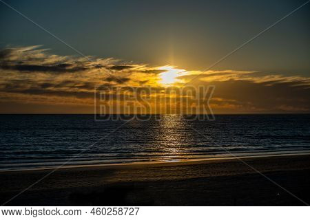 Dramatic Vibrant Sunset Scenery In Puerto Penasco, Mexico