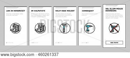 Assembly Furniture Instruction Onboarding Mobile Vector. Manual Diy, Man Home Instructions, Repair T