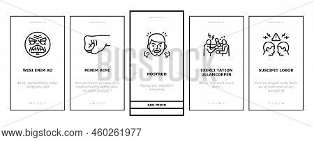 Violence First Aggressive Hand Onboarding Mobile Vector. Anger Conflict, Aggression Human Fight, Man