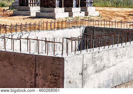 Monolithic Reinforced Concrete Foundations For The Construction Of A Residential Building. Grillage 