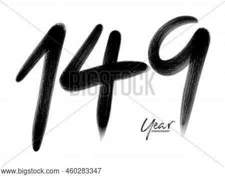 149 Years Anniversary Celebration Vector Template, 149 Number Logo Design, 149th Birthday, Black Let