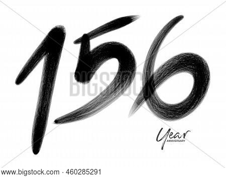 156 Years Anniversary Celebration Vector Template, 156 Number Logo Design, 156th Birthday, Black Let