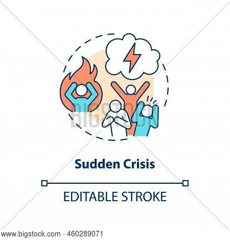 Sudden Crisis Concept Icon. Unexpected Trouble. No Warning. Type Of Crisis Abstract Idea Thin Line I