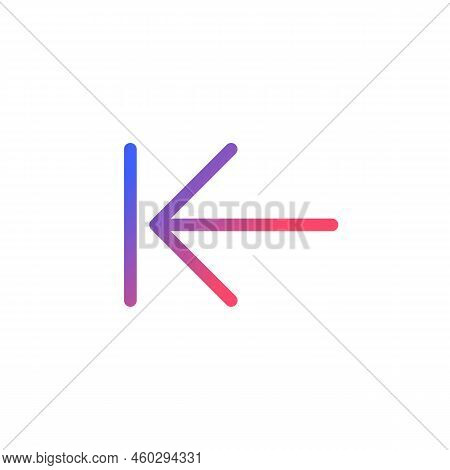 Previous Step Pixel Perfect Gradient Linear Ui Icon. Web Browser. Digital Program Feature. Move Back