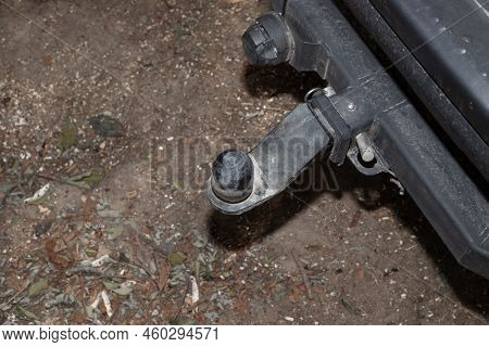 Car Hitch For Attaching A Trailer And Towing. Drawbar Hitch With Tow Hook.
