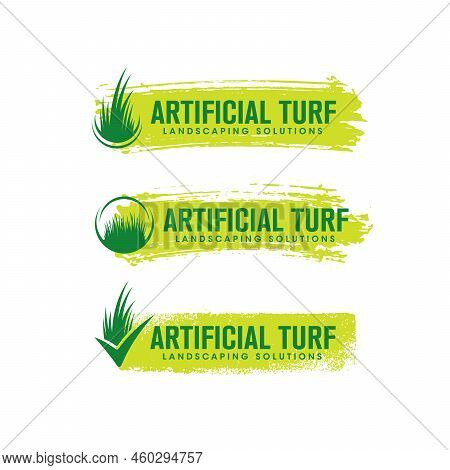 Artificial Turf Lawn And Garden Care Company Creative Design Element. Green Grass Landscaping Compan