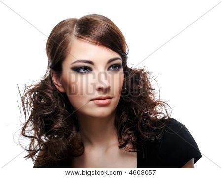 Pige med mode Make-up og frisure