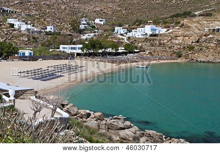 Plage paradisiaque à l'île de Mykonos