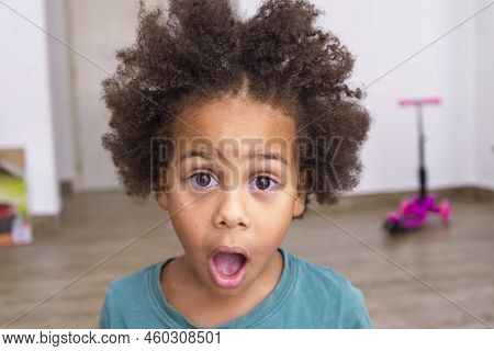 Astonishment, Shock, Surprise, Excitement And Fascination On Little  Boy's Face. Funny  Little Boy W