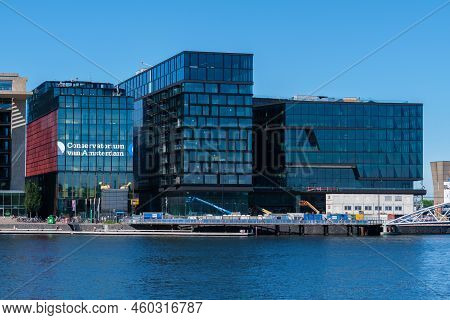 Amsterdam, The Netherlands - 22 June 2022: Building Of Amsterdam Conservatory, The Conservatorium Va
