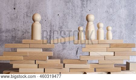 A Man Makes Contact Between People Opponents. Arbitrator And Mediator. Build Bridges, Seek A Comprom