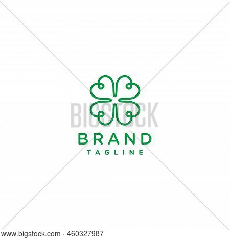 Clover Leaf Logo Design With Simple Lines