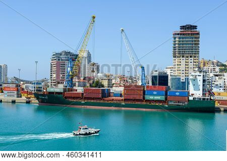 View At The Port Of Durres On Albania