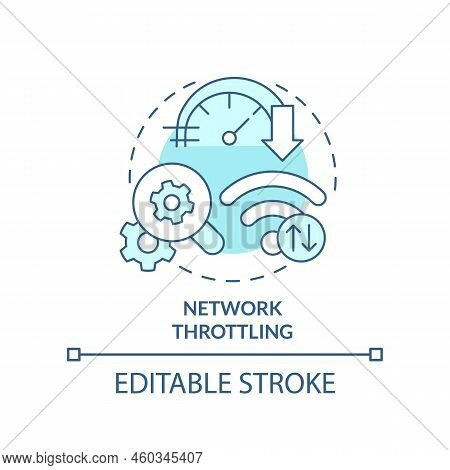 Network Throttling Turquoise Concept Icon. Speed Limit. Mobile First Design Testing Abstract Idea Th