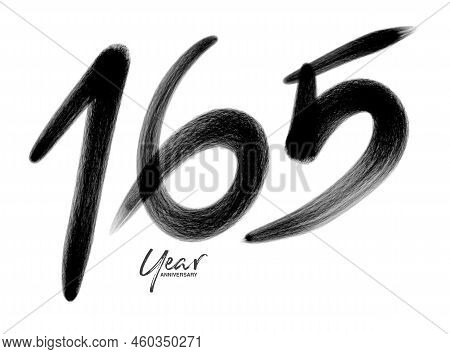165 Years Anniversary Celebration Vector Template, 165 Number Logo Design, 165th Birthday, Black Let