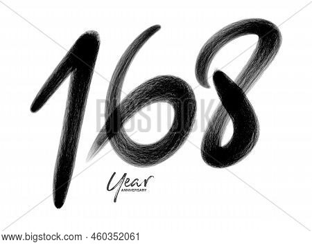 168 Years Anniversary Celebration Vector Template, 168 Number Logo Design, 168th Birthday, Black Let