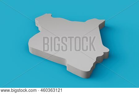 Kenya 3d Map Geography Cartography And Topology Sea Blue Surface 3d Illustration