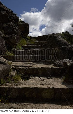 Stairs In The Rock. Ascent To A Viewpoint On The Fafiao River (portugal)