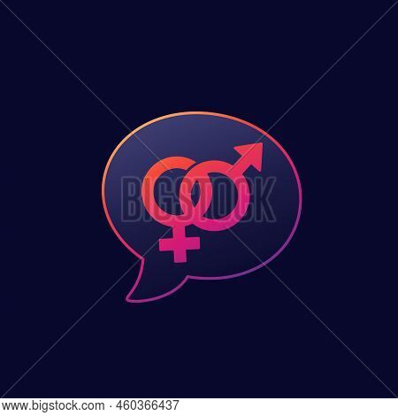 Sex Education Vector Icon, Talk About Sex, Chat