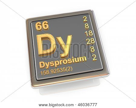 Dysprosium. Élément chimique. 3D