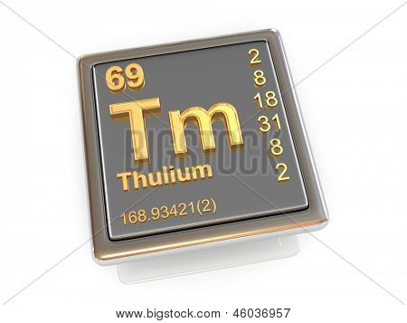 : Thulium. Pierwiastek chemiczny. 3D
