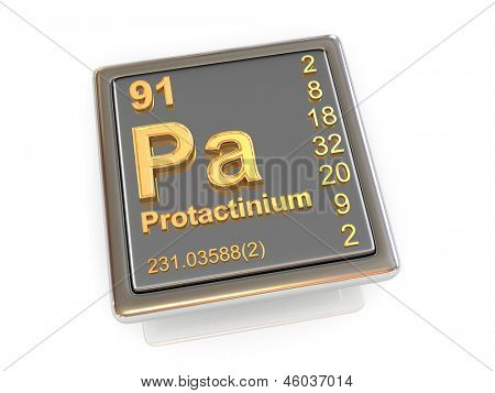 Protactinium. Grundstof. 3D