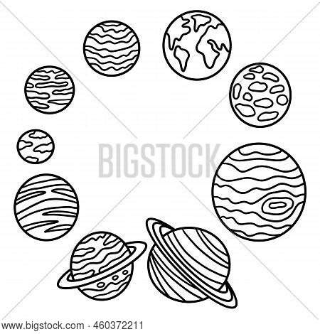 A Cute And Funny Coloring Page Of A Solar System. Provides Hours Of Coloring Fun For Children. Color