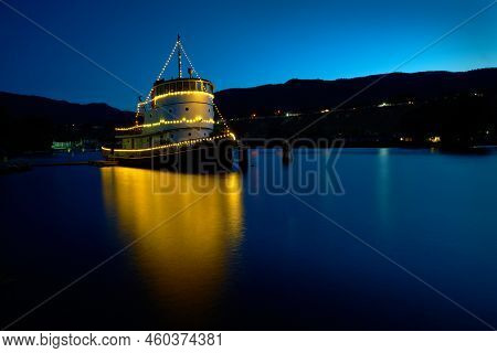 Penticton, British Columbia, Canada - July 20, 2019. Penticton Tugboat Night Okanagan Lake. The Cn N