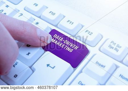 Inspiration Showing Sign Data Driven Marketing. Internet Concept Strategy Built On Insights Analysis