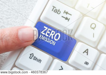 Conceptual Display Zero Emission. Business Overview Engine Motor Energy Source That Emits No Waste P