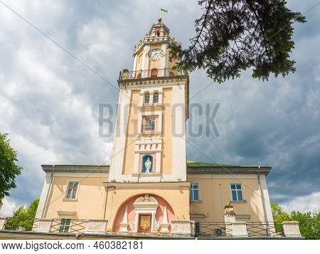Town Hall Of Sambir On Market Square Was Built In 1638-1668 And Reconstructed In 1844. Tower Of The 