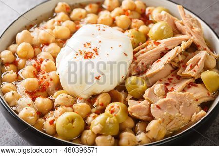 Lablabi Is A Popular Tunisian Dish. It's A Chickpeas Soup Served As A Breakfast Street Food During C